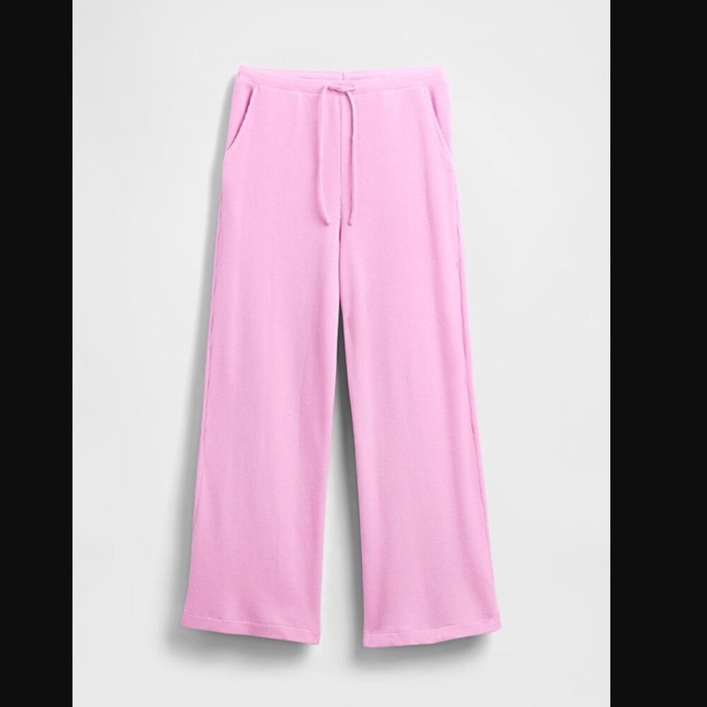 NWT GAP Waffle Wide-Leg PJ Pants in Sugar Pink